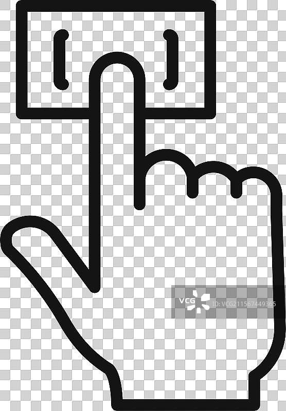 指纹认证标志轮廓图片素材