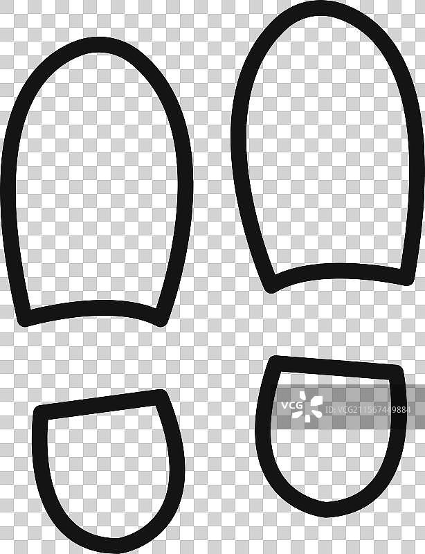 脚印标志轮廓图片素材