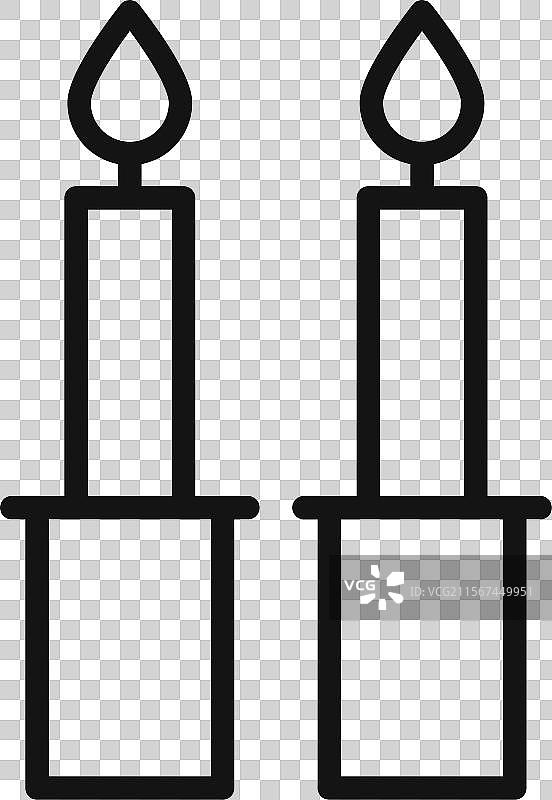安息日蜡烛标志轮廓图片素材