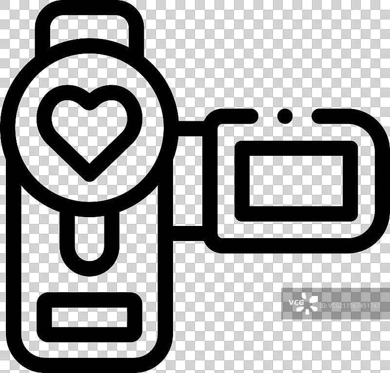 摄像机图标，细线条风格设计，独立展示图片素材