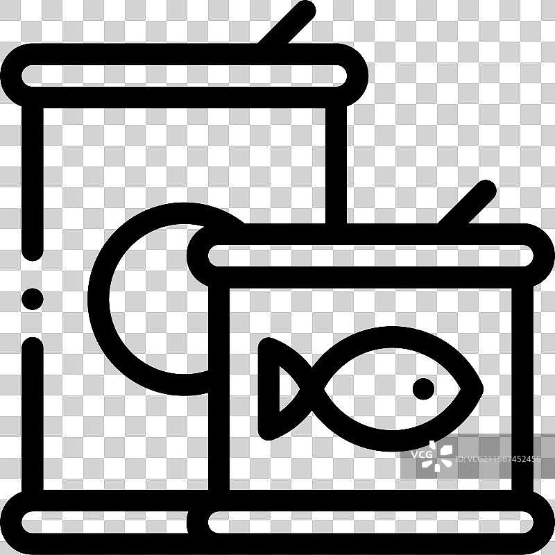 罐头食品图标，细线条风格设计图片素材