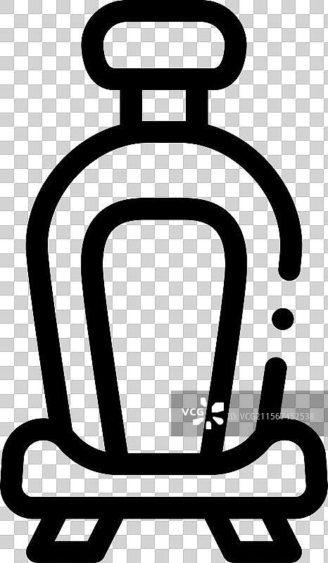 汽车座椅图标，细线风格设计，独立展示图片素材