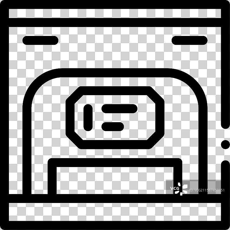 现金盒图标，细线风格设计，独立于背景图片素材