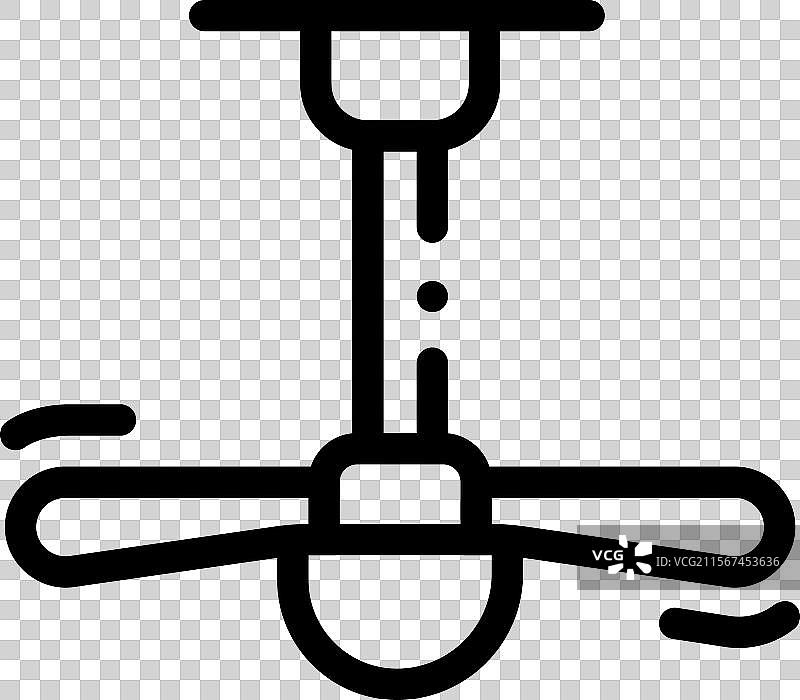 吊扇图标，细线条风格设计图片素材