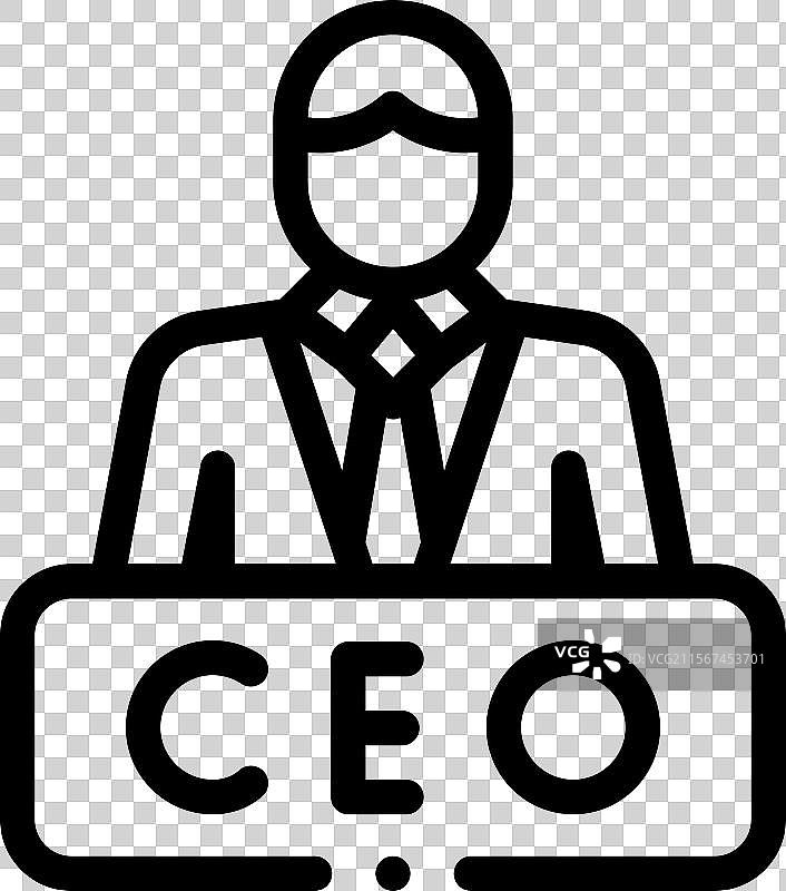 CEO图标，细线风格设计，独立于背景图片素材