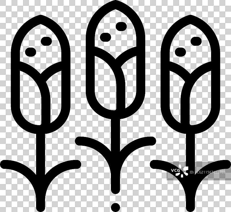 谷物图标，细线风格设计，独立于背景图片素材