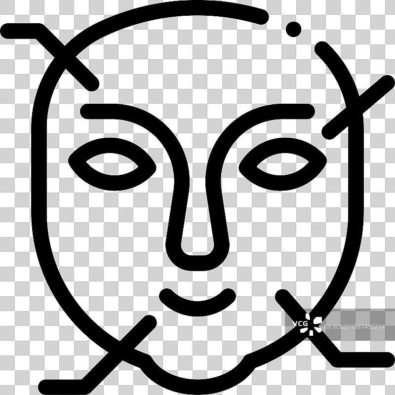 中国面相图标，细线条风格设计图片素材