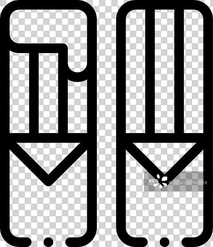 油条图标，细线风格设计，独立展示图片素材