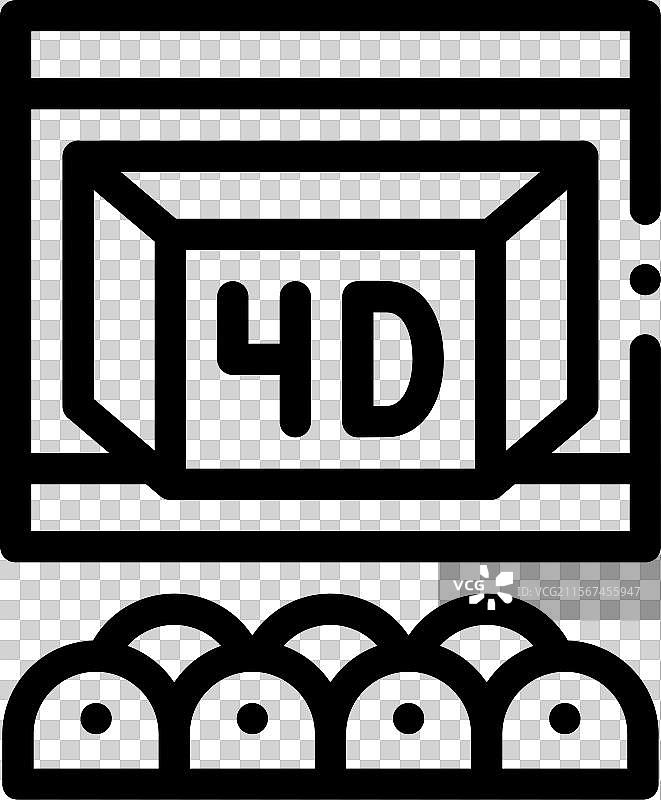 影院图标，细线风格设计，独立展示图片素材