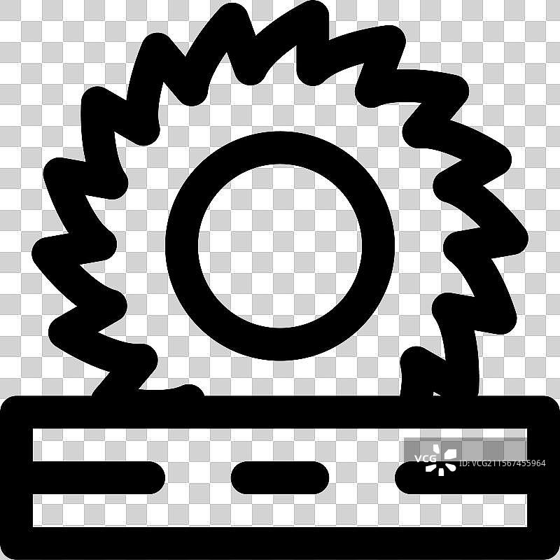 圆锯图标，细线条风格设计图片素材