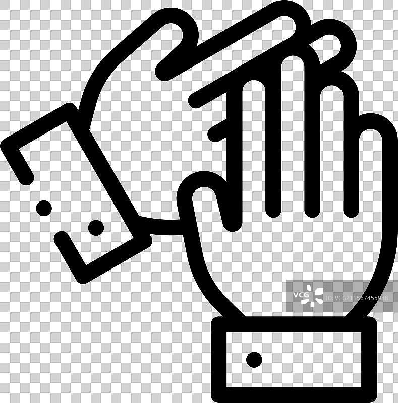 薄线风格设计的掌声图标，独立展示图片素材