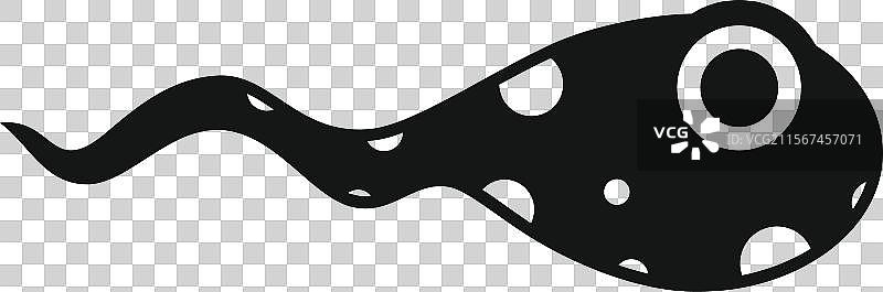 可爱的蝌蚪角色在水中游泳，拥有大眼睛。图片素材