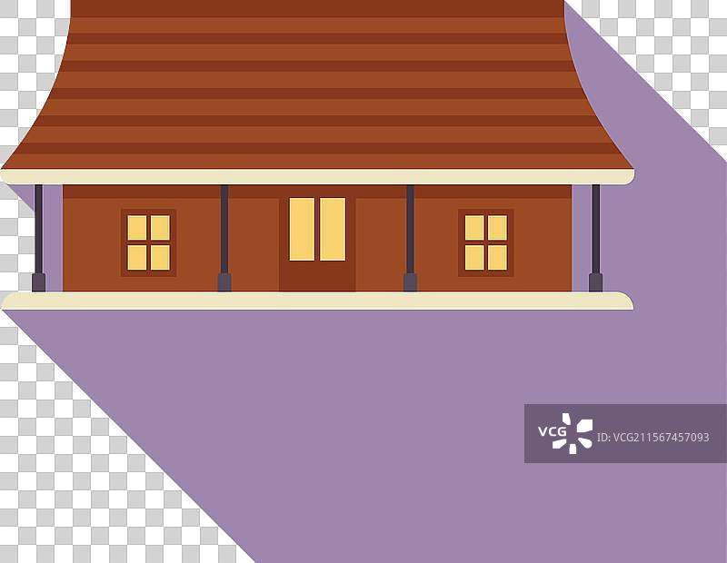 带有门廊的亚洲木屋，架在高脚柱上图片素材