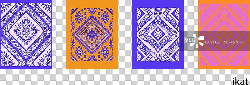 粉色伊卡特图案装饰面料艺术设计图片素材