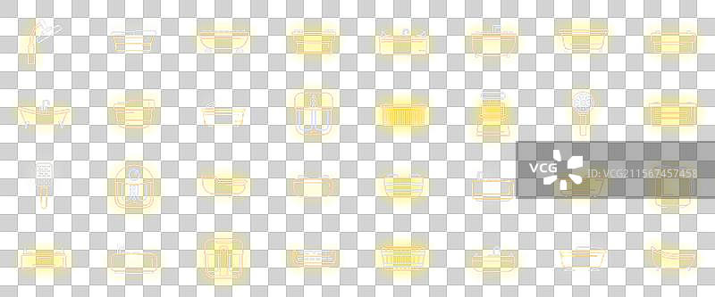 水疗按摩图标集霓虹灯风格图片素材