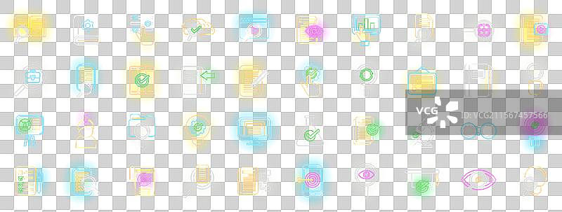 案例研究图标集霓虹灯风格图片素材