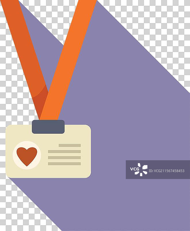 带有红心和挂绳的志愿者徽章图片素材