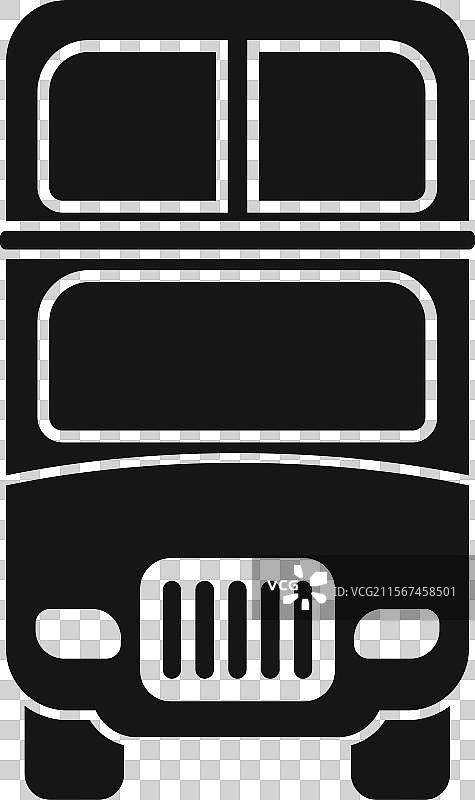 伦敦双层巴士前视图简单设计图片素材