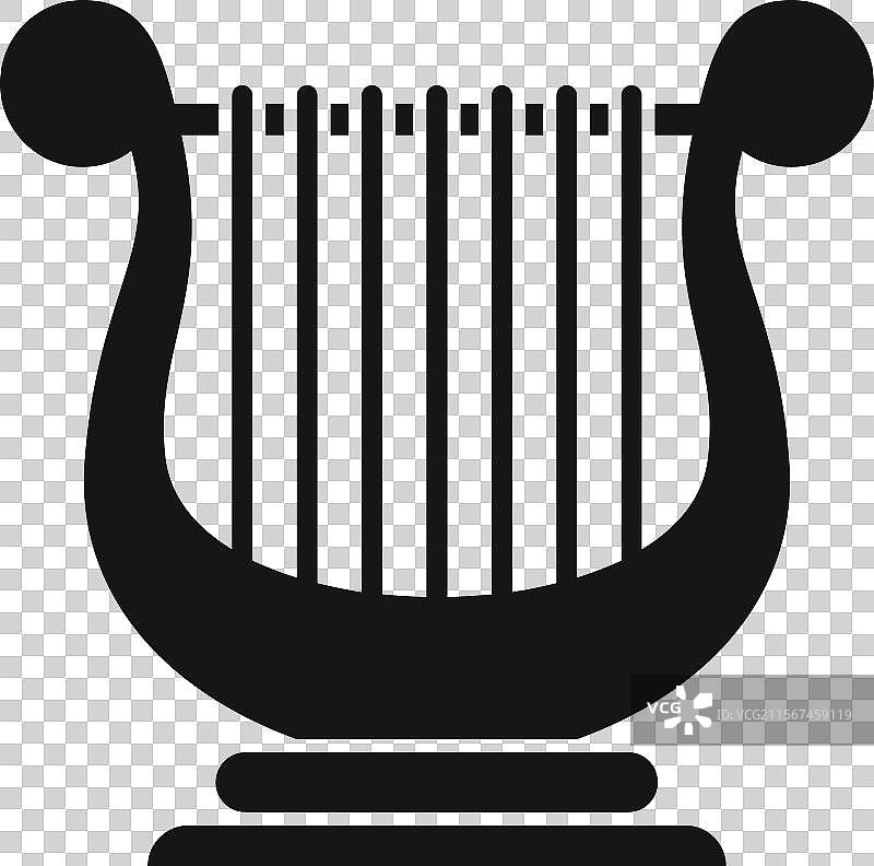 古老的竖琴在舞台上优雅地演奏图片素材