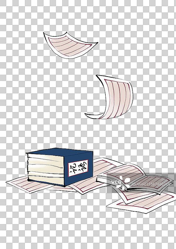 飘落的纸张书本元素图片素材