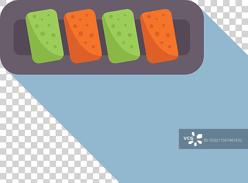 陶瓷托盘上的寿司套餐正在上菜。图片素材