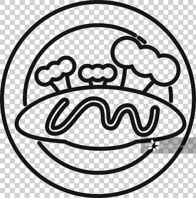 盘子上面有面包上长出的西兰花树图片素材