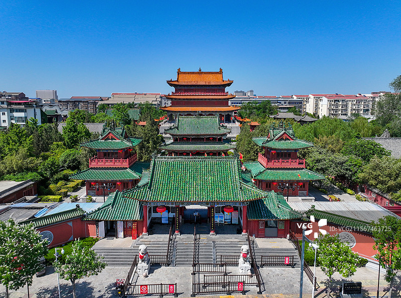 河南省许昌市曹魏古城春秋楼景区航拍图片素材