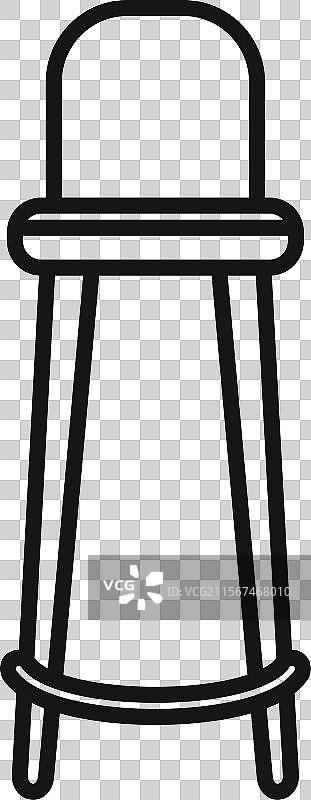 简单线条艺术图标，描绘一把高吧椅图片素材