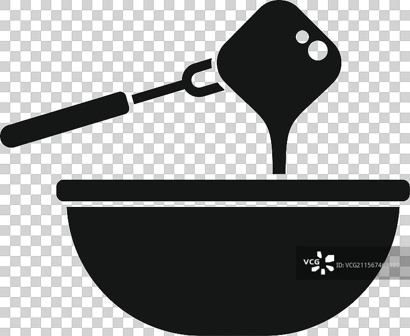 叉子浸入碗中的食物图标 烹饪与图片素材