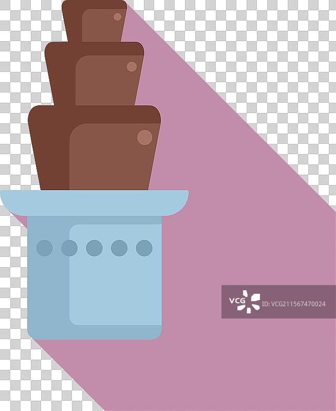 巧克力喷泉倾泻在节日甜点上图片素材