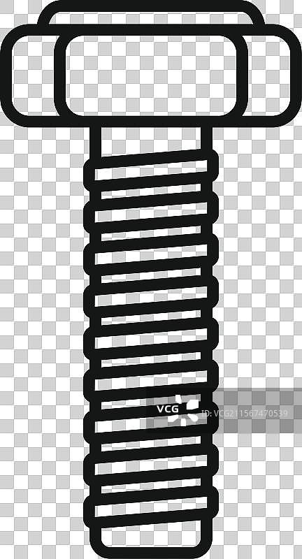 六角头长金属螺栓图标图片素材