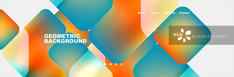 明亮色彩的圆形箭头和方块图片素材