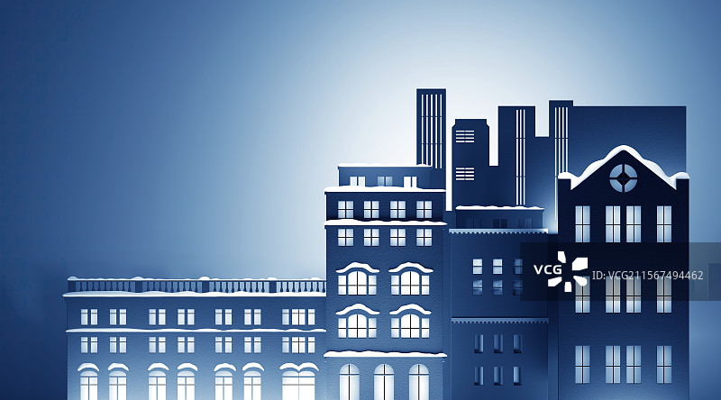 纸片做的城市公寓建筑图片素材