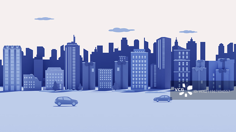 折纸组成的城市图片素材