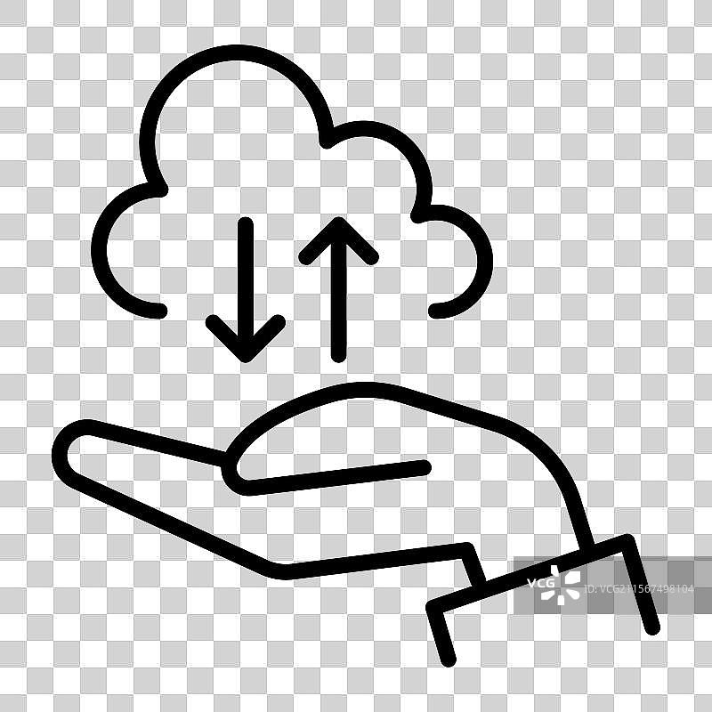 细线风格的数据通信图标图片素材