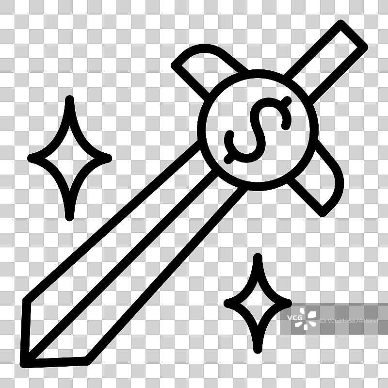 薄线风格的商业战争图标图片素材