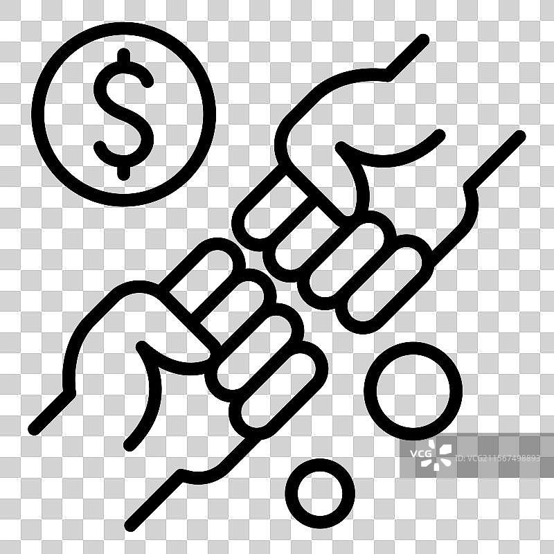 薄线风格的商业战争图标图片素材