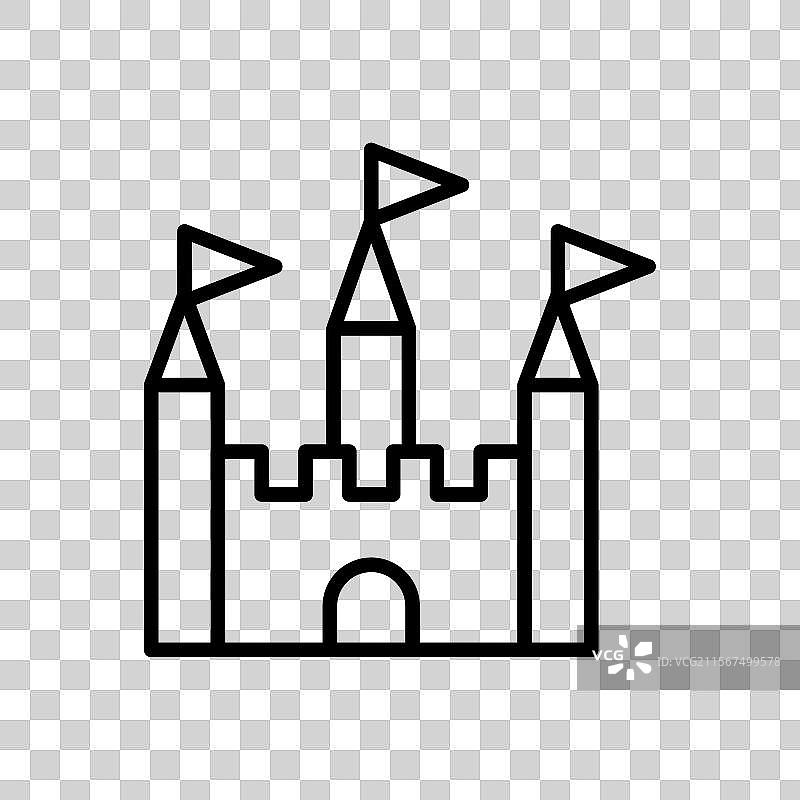 细线风格的城堡宫殿图标图片素材