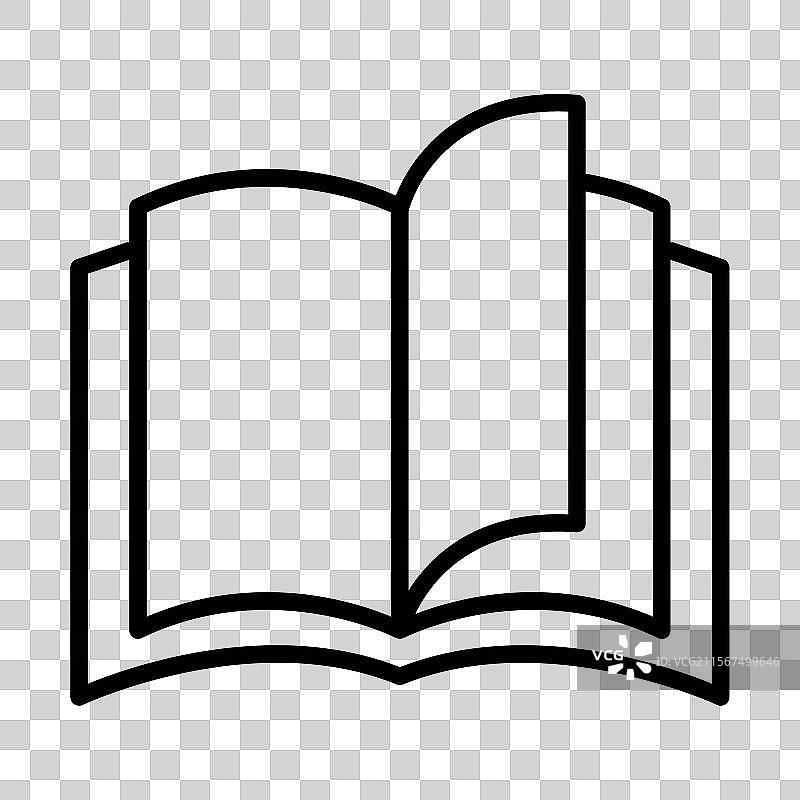 薄线风格的书籍图标图形设计图片素材