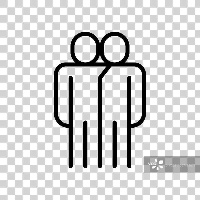 细线风格的好友图标图形设计图片素材