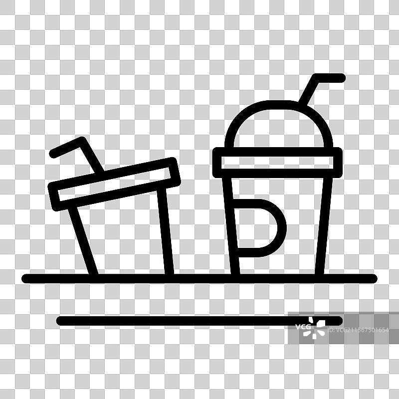 水污染图标，细线风格图形图片素材