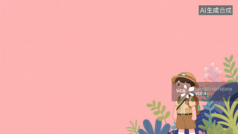 【AI数字艺术】探险家2D卡通背景右下图片素材
