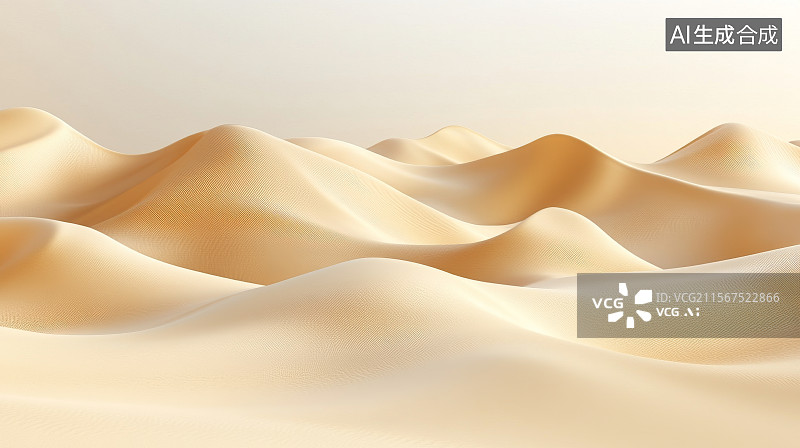 【AI数字艺术】沙漠中的沙丘景观图片素材