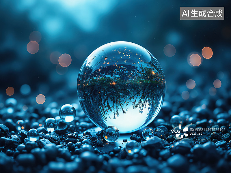 【AI数字艺术】梦幻水晶球图片素材