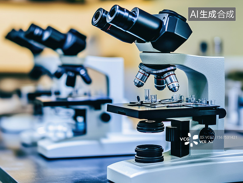 【AI数字艺术】实验室中的显微镜图片素材