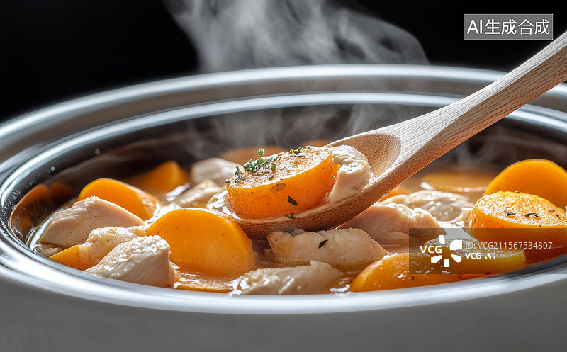 【AI数字艺术】热腾腾的美味炖菜图片素材