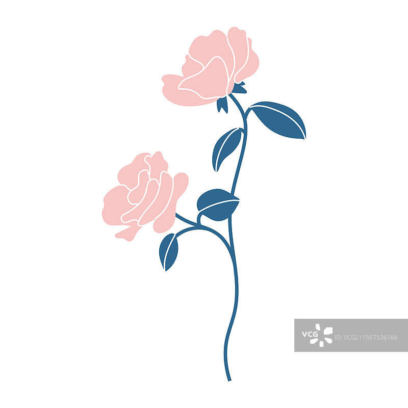 适合创作的简单粉色玫瑰图片素材