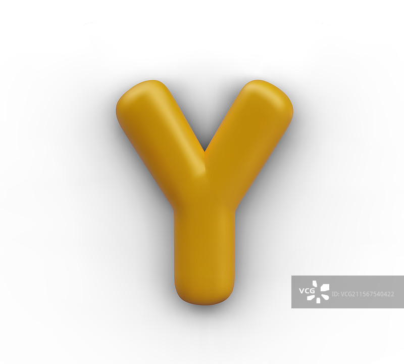 节日风格的3D字母Y孤立展示图片素材