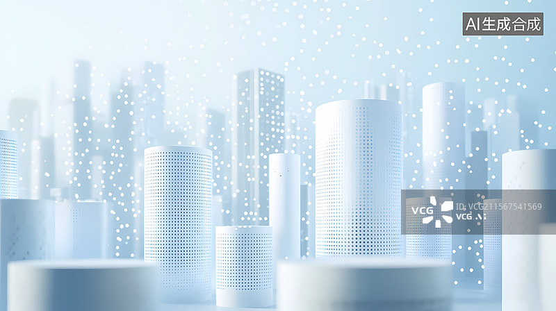 【AI数字艺术】现代城市背景下的空气净化器图片素材