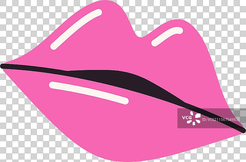 粉色热情嘴唇卡通涂鸦图片素材